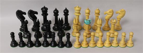 A modern weighted wood chess set
